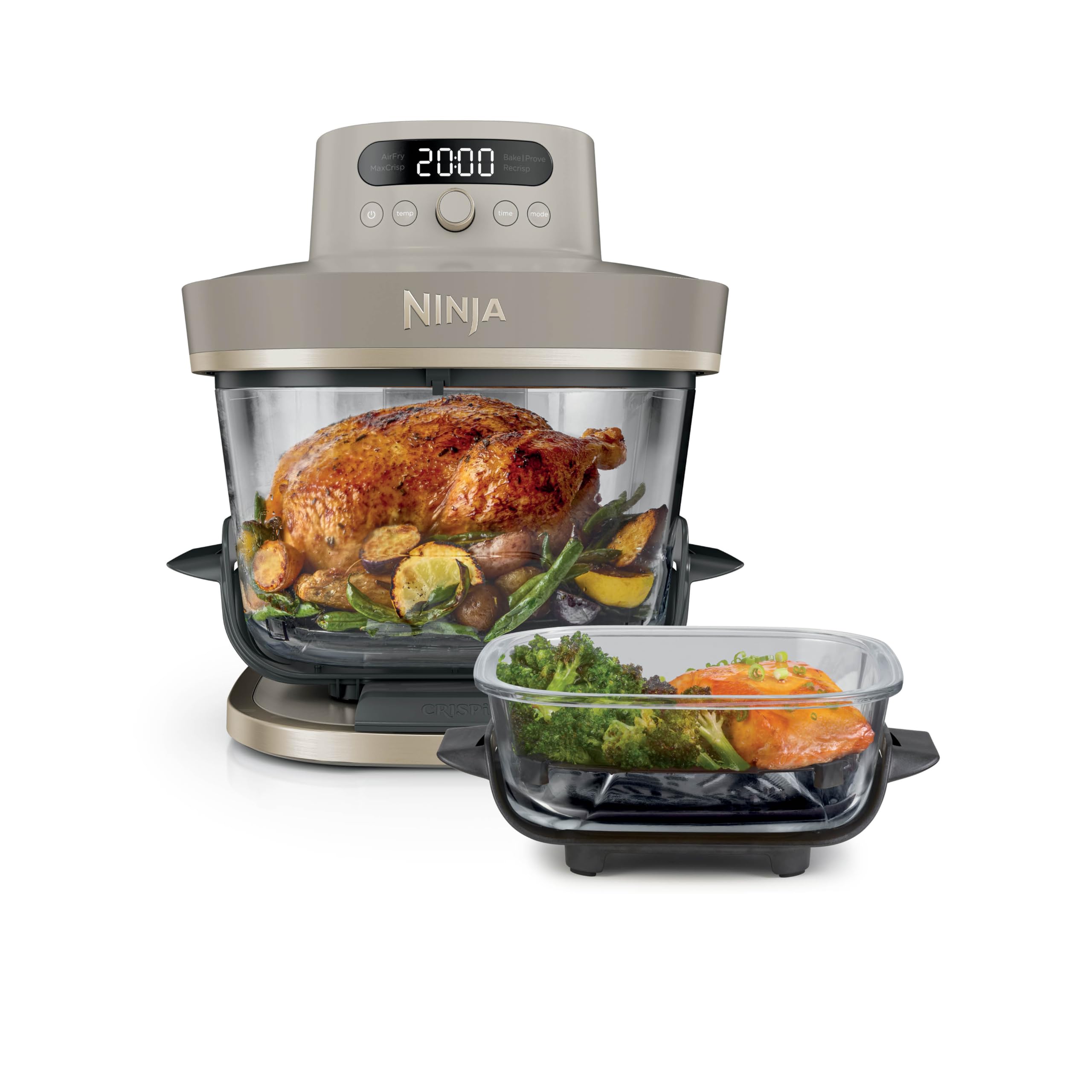 Ninja CRISPi PRO XL, Friteuse sans huile, bols 5,7l et 2,3l, Pierre/Or
