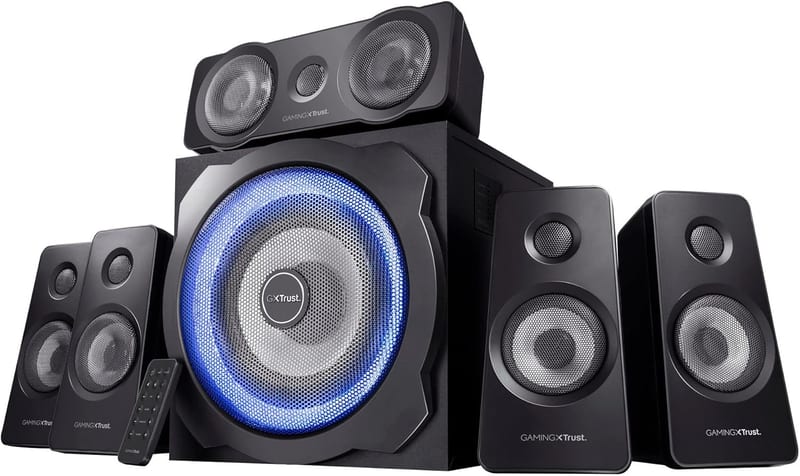GXTrust Tytan GXT 658 5.1 noires, caisson LED bleu
