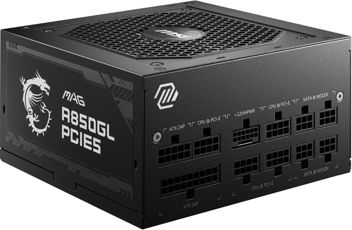 MSI MAG A850GL PCIE5 Alimentation modulaire ATX 3.1, 80 Plus Gold