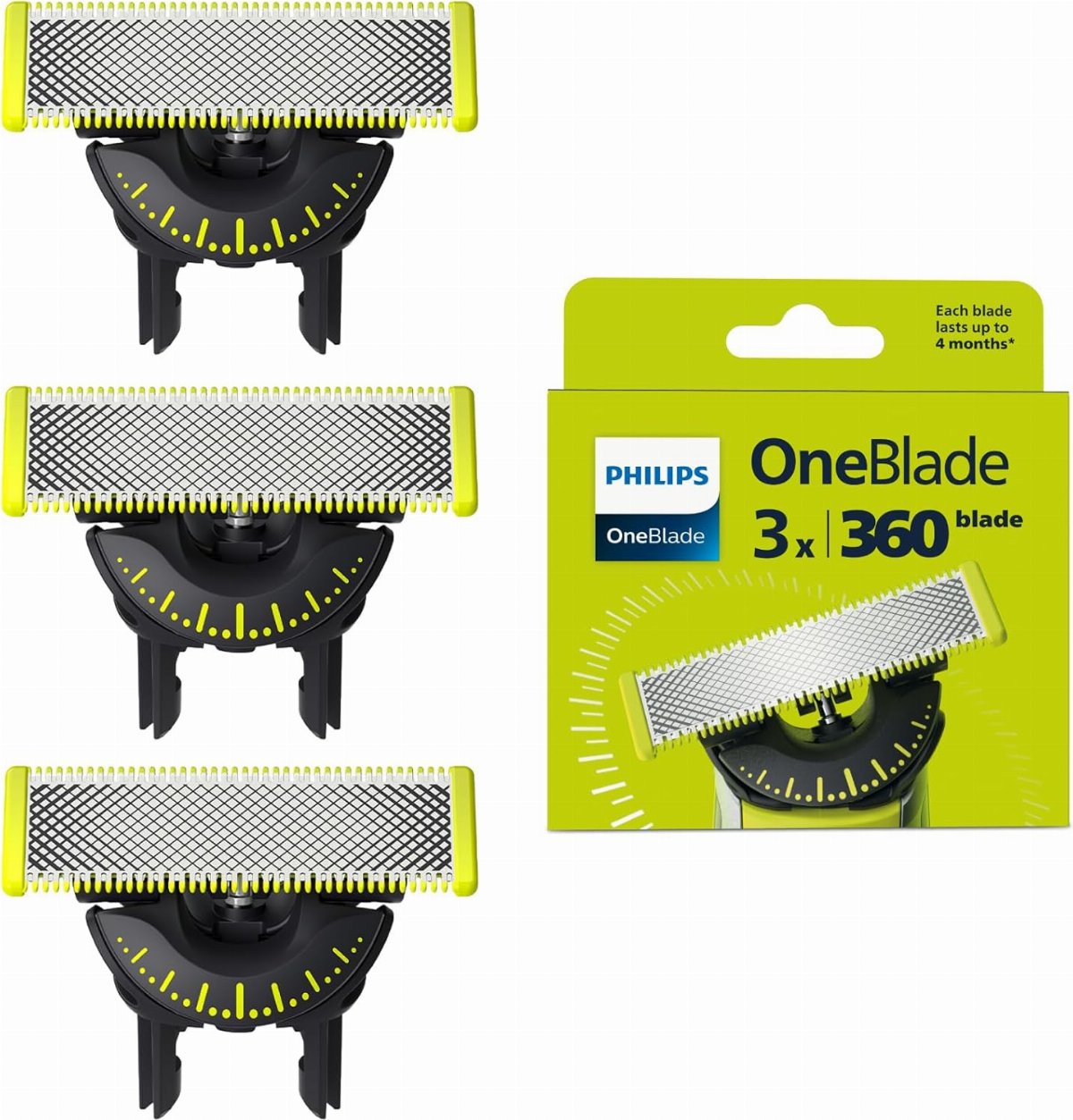 Philips OneBlade 360 - 3x 360 lames, modèle QP430/60