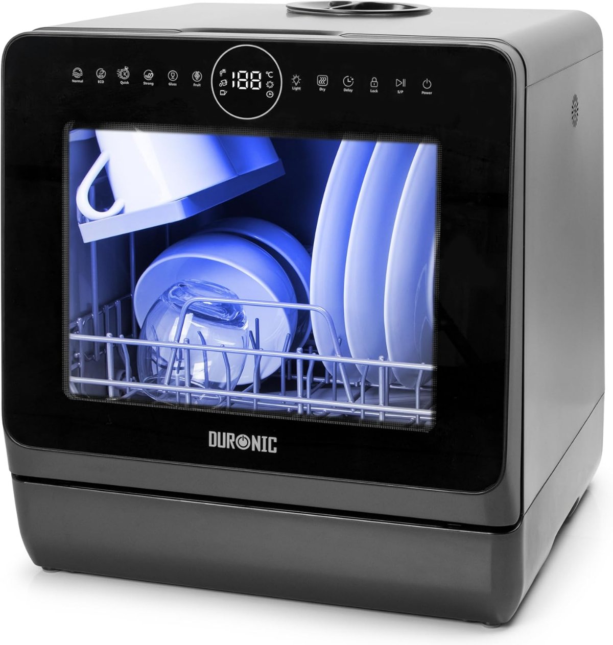 Duronic DW5 BK Lave-vaisselle posable 950W Lave vaisselle de comptoir [Classe énergétique B]