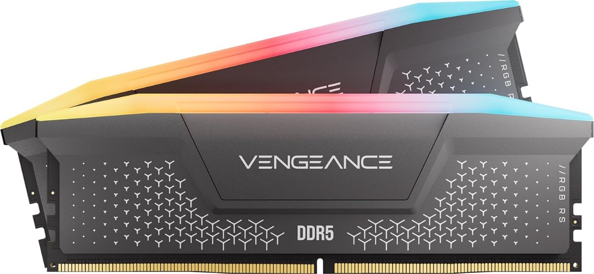 CORSAIR Vengeance RGB RS DDR5 16Go (2x8Go) Jusqu'à 6000MHz AMD Intel RAM | Mémoire pour Ordinateur de Bureau, Compatible AMD EXPO et Intel XMP 3.0, CL36